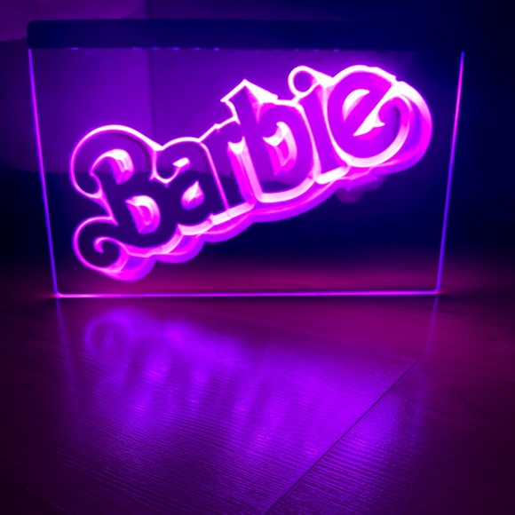 BARBIE LED NEON PINK LIGHT SIGN 8x12 - Picture 1 of 3